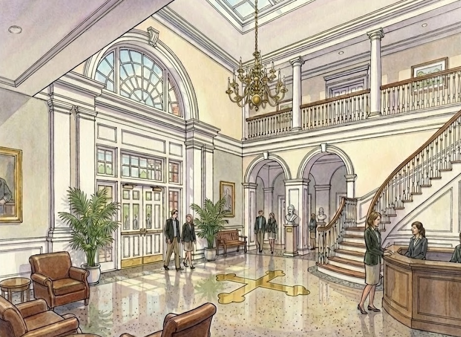 Rendering of aspirational indoor building